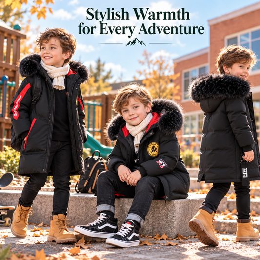 Tops - Winter - Boys - 4–14Y -🧥Hooded Cotton Padded Winter Parka