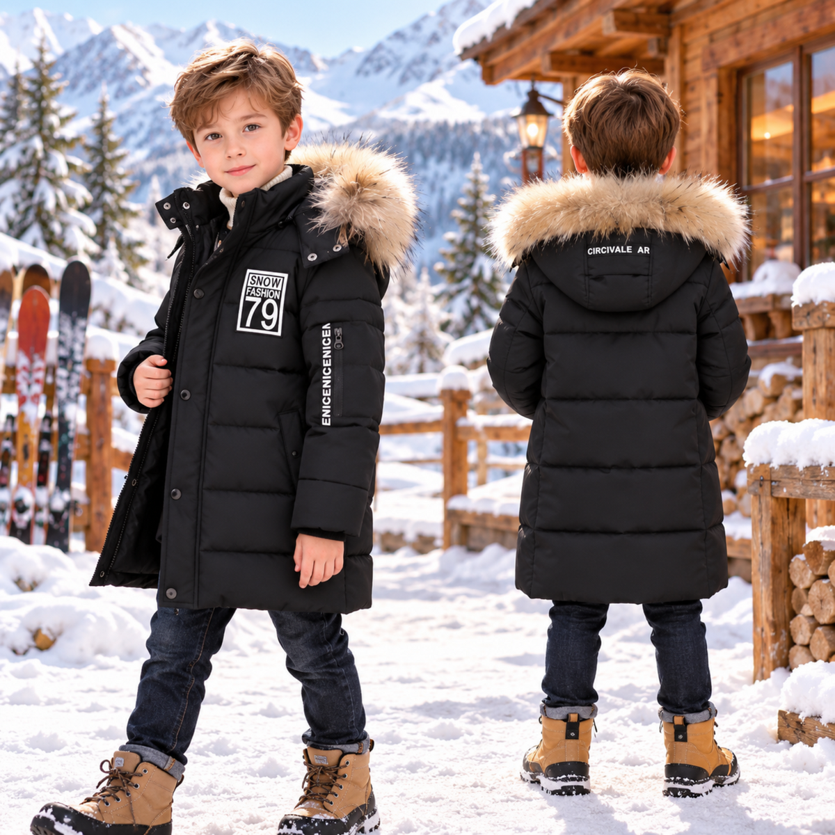 Tops - Winter - Boys - 4–14Y -🧥Hooded Cotton Padded Winter Parka