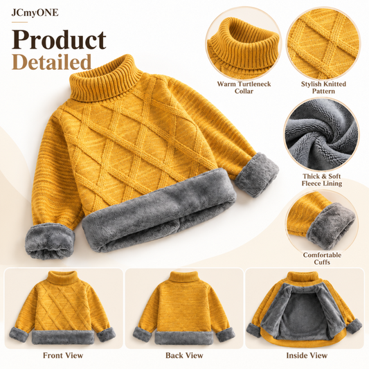 Tops - Winter - Boys - 3–10Y -🧶Thickened Turtleneck Sweater Main