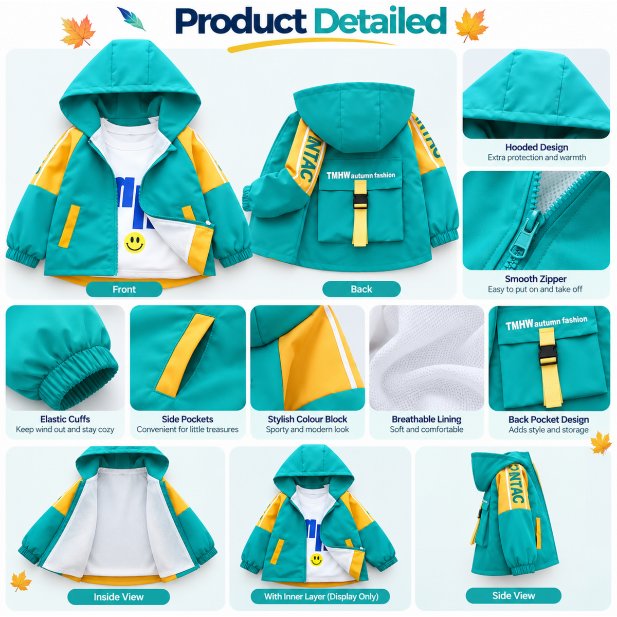 Tops - Winter - Boys - 2–7Y - 🧥Lightweight Hooded Baseball Sports Jacket