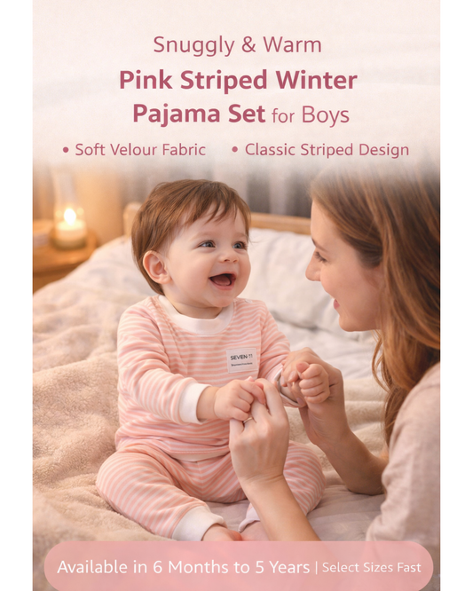 Matching - Sets - Winter - Boy - 6m to 5y❄️Snuggly Striped Pajama Set for Boys
