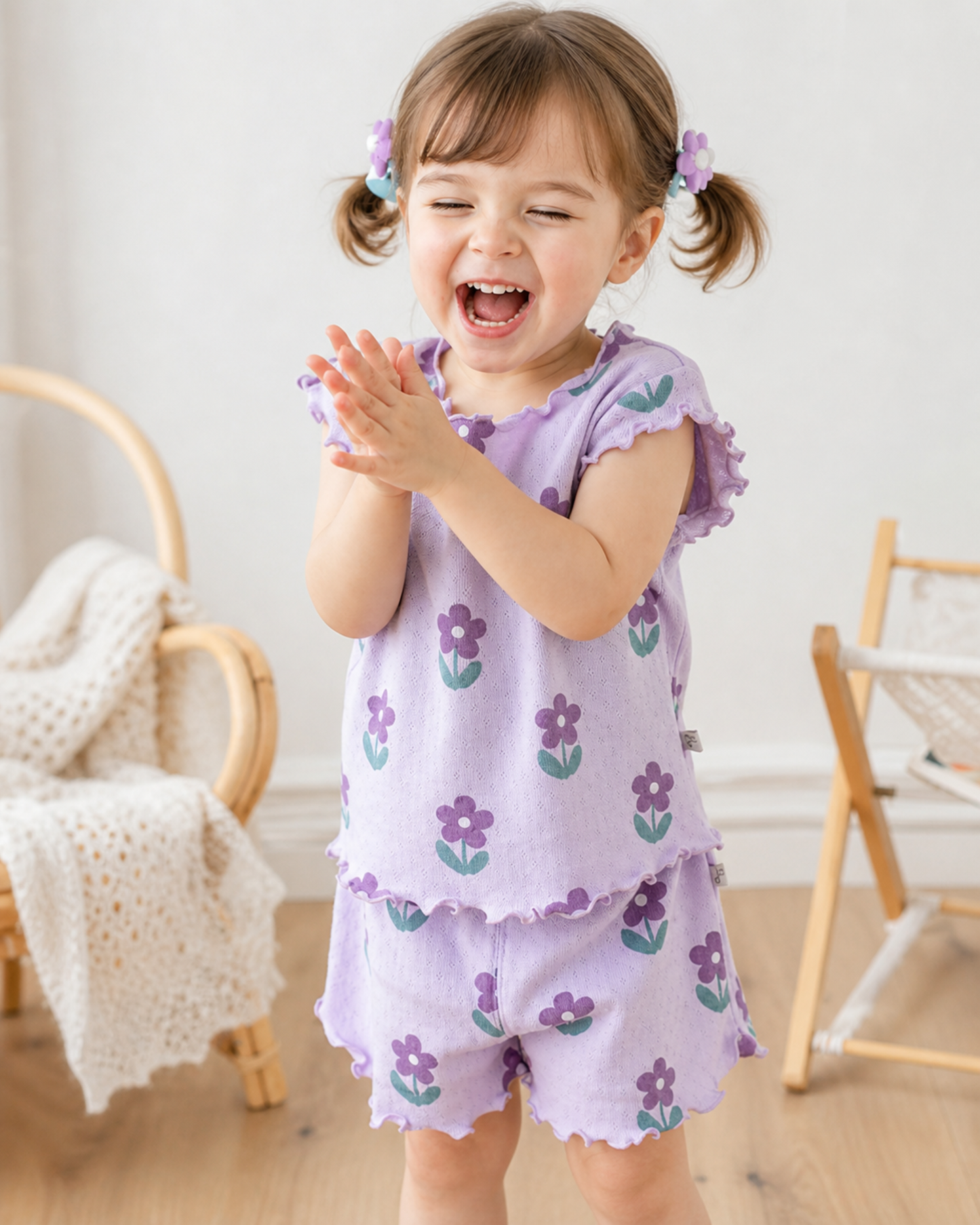 Matching - Sets - 2 to 6 Years👗 2026 Summer Floral Pajama Set for Girls