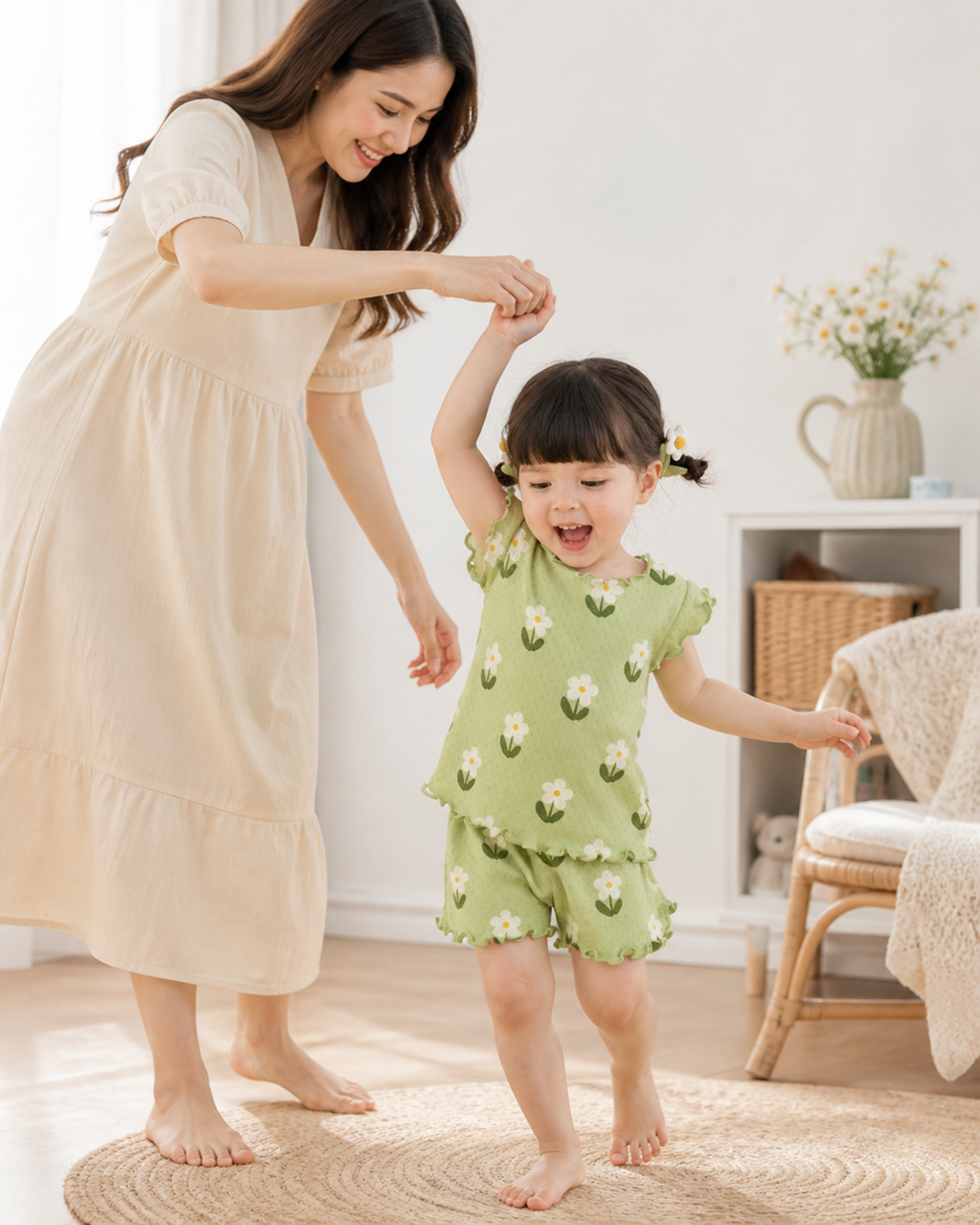 Matching - Sets - 2 to 6 Years👗 2026 Summer Floral Pajama Set for Girls