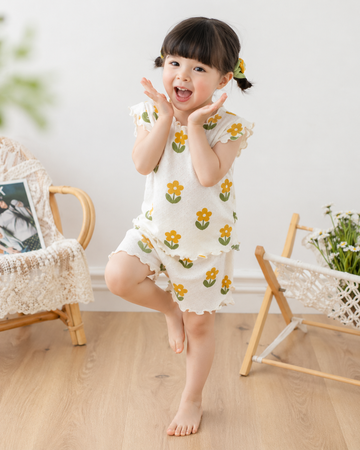 Matching - Sets - 2 to 6 Years👗 2026 Summer Floral Pajama Set for Girls