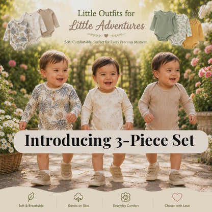 Bodysuits - Bundle Deal - Summer - Girl & Boy - 3m to 12m 👶🌸 Baby Cotton Bodysuit Set of 3 Main