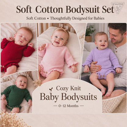 Bodysuits - Autumn - Girl & Boy - 0-12M 🍂 Baby Autumn Knit Cotton Bodysuit