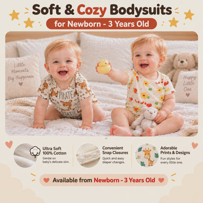 Bodysuits - Summer - Boy - 0 to 3y 👶Gentle Cotton Summer Baby Bodysuit Main