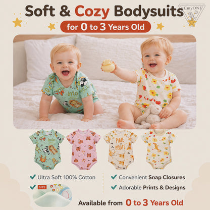 Bodysuits - Summer - Boy - 0 to 3y 👶Gentle Cotton Summer Baby Bodysuit